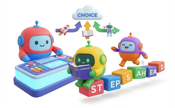 Child using MathActs guided by Vitu virtual tutor